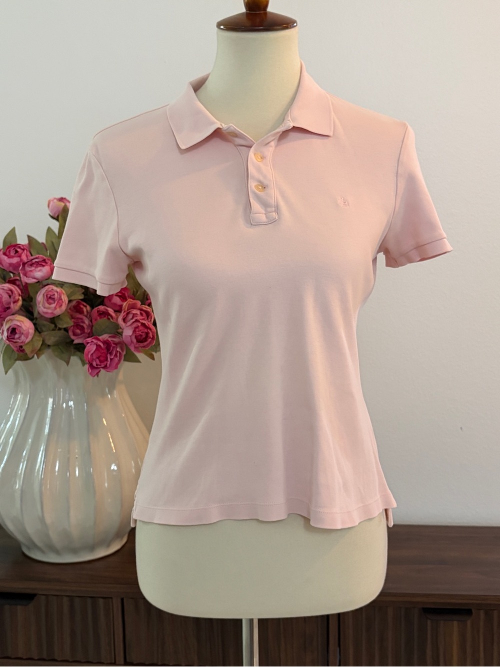 Lauren Ralph Lauren Soft Pink Short-Sleeve Polo Top
